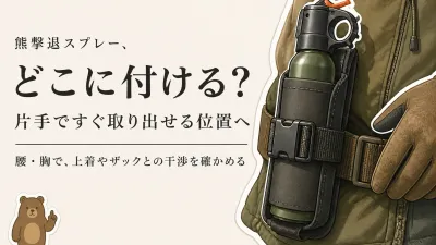 熊撃退スプレーはどこに付ける？片手ですぐ取り出すためのホルスターの選び方
