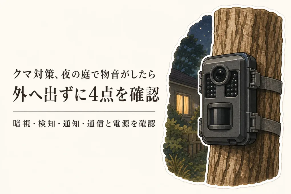 トレイルカメラは夜のクマ確認に使える？外へ出ず通知を受ける屋外カメラの選び方