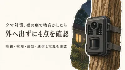 トレイルカメラは夜のクマ確認に使える？外へ出ず通知を受ける屋外カメラの選び方